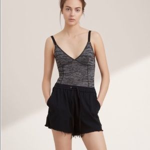Aritzia Wilfred Jasmine Gray Tank Top Bodysuit M